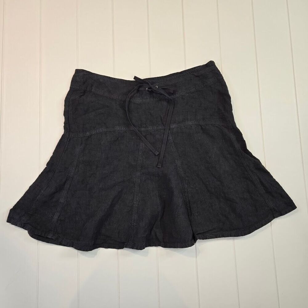 Athleta Day Dream Skirt 100% Linen SIZE 10 Tall Flint Gray Lagenlook